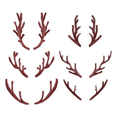 Set of popular watercolor deer element design