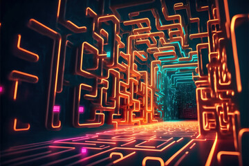 Techno Labyrinth,  Created with Generative AI Technology