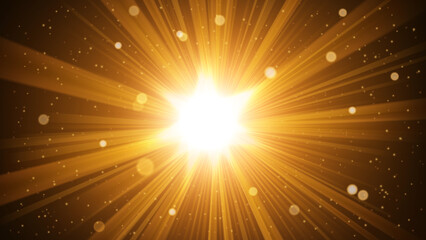 Gold Rays Background. Vector Widescreen Illustration