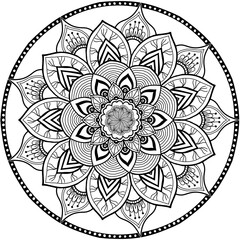 Mandala circular pattern for henna, tattoo, coloring book, decorative