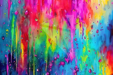 Colorful Abstract Art, Paint splatter -- Desktop background -- Color Illustration