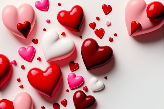 An elegant image of a red and pink heart, set against a clean white background