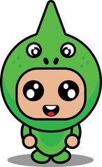 cartoon character vector illustration of cute chameleon animal mascot costume