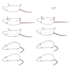 体調の悪いラットのベクターイラストセット
