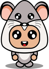 cartoon character vector illustration of cute rat animal mascot costume