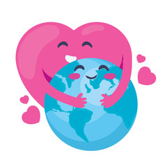 heart hugging world