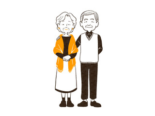 老夫婦　イラスト