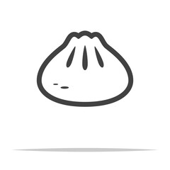Soup dumpling outline icon transparent vector isolated