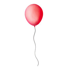 Valentines balloon in watercolor for decoration