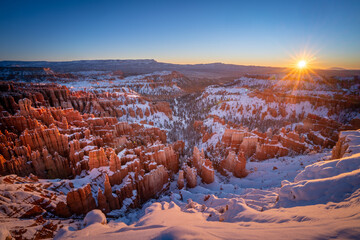 Bryce Canyon at Sunrise with Snow