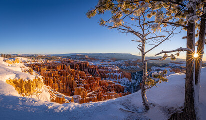 Bryce Canyon National Park at Sunrise with Snow