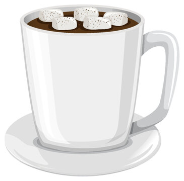 white mug hot chocolate marshmallows clip art preview
