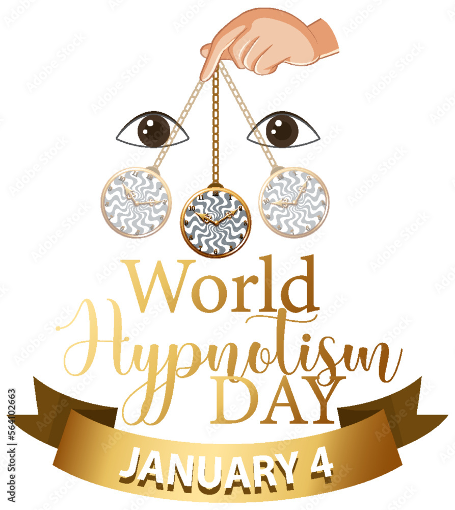 Sticker World Hypnotism Day Banner Design