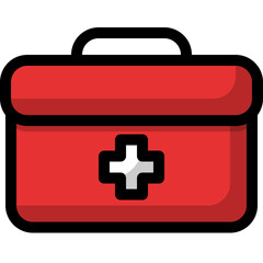 Obraz premium first aid kit, emergency small box, Lineal color icon