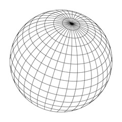 wired sphere frame illustration / png, no background