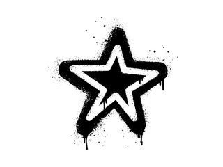 Spray painted graffiti Star sign in black over white. Star drip symbol.  isolated on white background. vector illustration © Receh Lancar Jaya