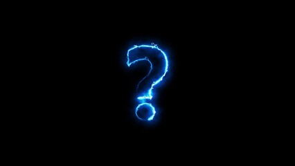 Question Mark with Neon, ask sign, faq mark - obrazy, fototapety, plakaty