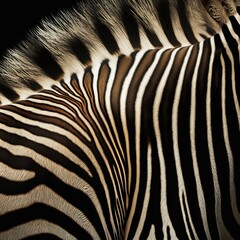 Fototapeta na wymiar Stripey Zebra Skin Textured Background (generative AI)