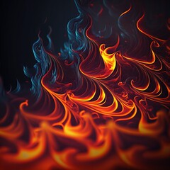 Flaming Fire Textured Background (generative AI)