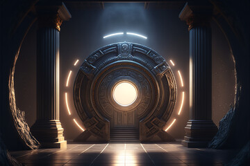Obraz premium Stargate background. Generative AI