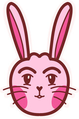 Cute bunny sticker. Cute easter bunny.