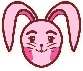 Cute bunny sticker. Cute easter bunny.