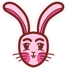 Fototapeta premium Cute bunny sticker. Cute easter bunny.
