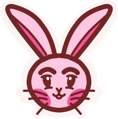 Cute bunny sticker. Cute easter bunny.