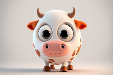 cute cow funny character AI generate