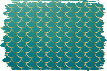 Brush background with green gradient mermaid scales pattern