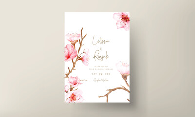 beautiful cherry blossom flower invitation card template