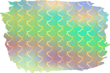 Brush background with mermaid scales pattern blurred colorful gradient