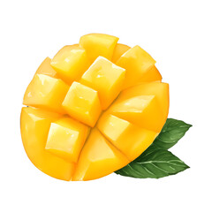 mango digital drawing with watercolor style illustration