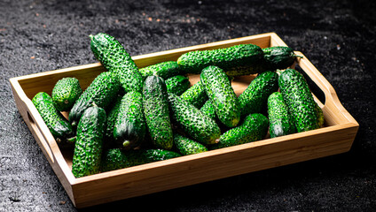 Bunch of fresh homemade cucumbers. 