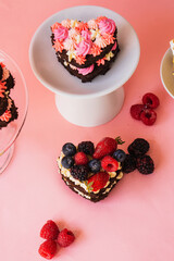 Muffin for valentine's day celebration, isolated. Sweet food.
