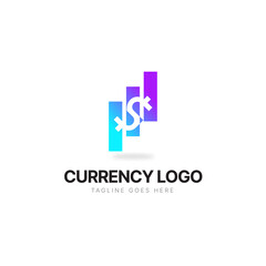Modern logo template or icon of abstract letter cryptocurrency and blockchain industry