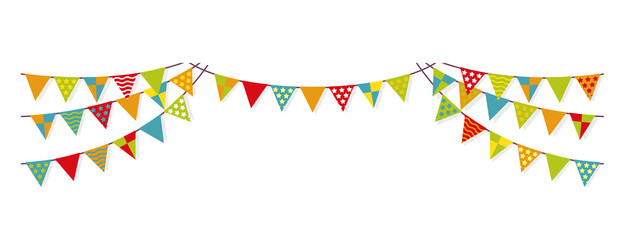 Bunting garland (pennant flags) decoration illustration   / png, no background © barks