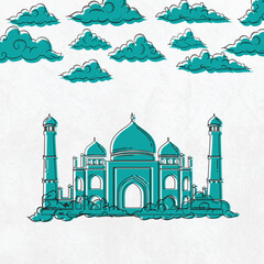 mosque banner icon vector design