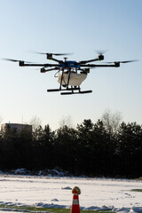 Fototapeta na wymiar Drone Flying in the Sky Control Drone