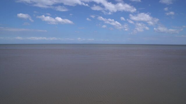 ocean tidal flats - Ariake sea - and sky in Saga prefecture, JAPAN. Without sounds