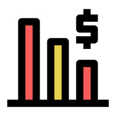 down Filled flat icon