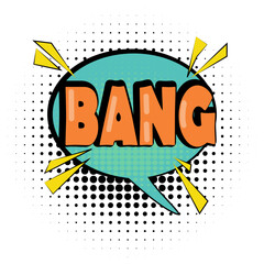 Bang word pop art retro vector illustration. Comic book style imitation