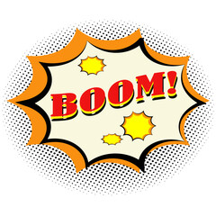 Boom word pop art retro vector illustration. Comic book style imitation