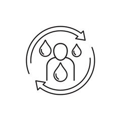 rehydrate line icon on white