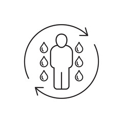 rehydrate line icon, restore water balance