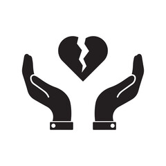 Broken heart icon. Vector icon isolated on white background.