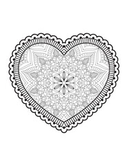 Obraz premium Love background. Love heart. Page for coloring book, greeting card. Pattern for Valentine day. heart. heart vector. love symbol vector. floral heart acanthus leaf pattern. Card with a heart.