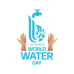 world water day , save the water Logo design template