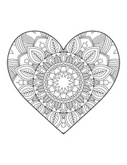 Love background. Love heart. Page for coloring book, greeting card. Pattern for Valentine day. heart. heart vector. love symbol vector. floral heart acanthus leaf pattern.  Card with a heart.