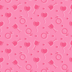 Women Day Seamless Pattern Design with Girl Ornament in Template Hand Drawn Cartoon Flat Illustration